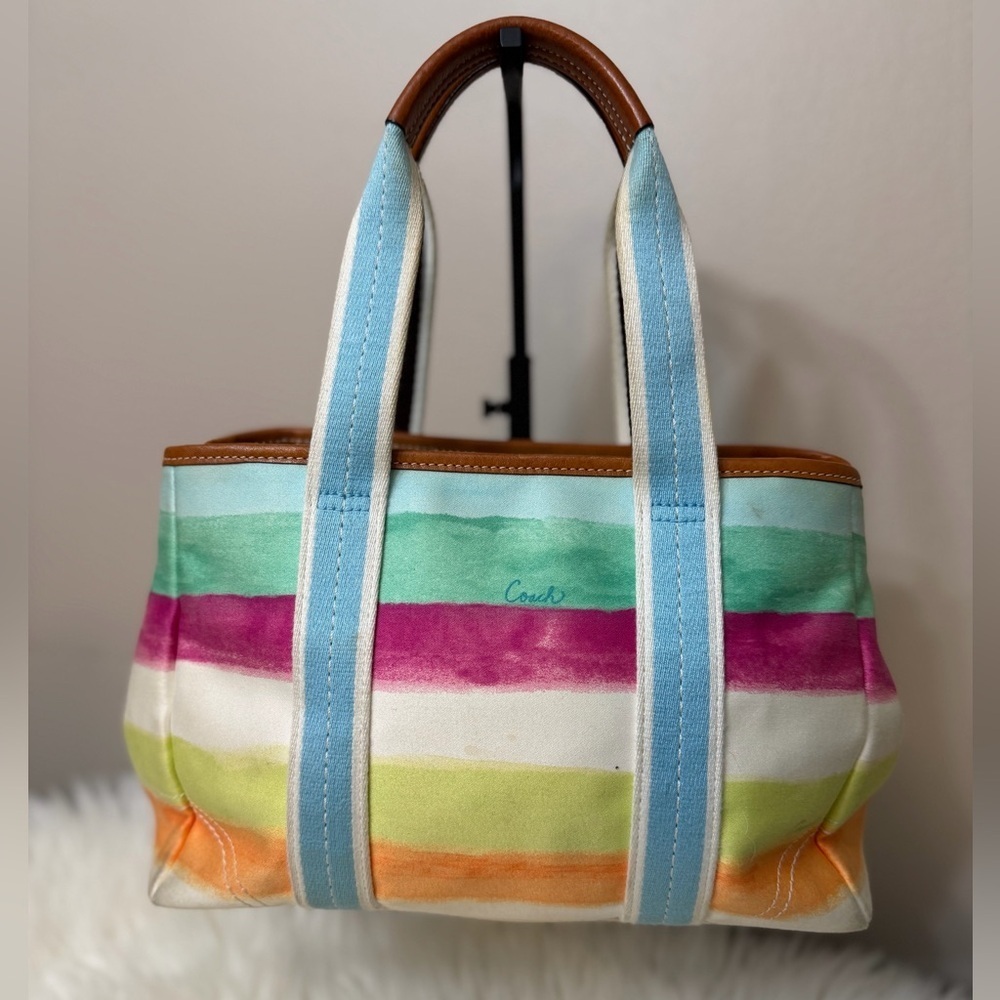 Coach Colorful Striped Tote Bag - Picture 6 of 10